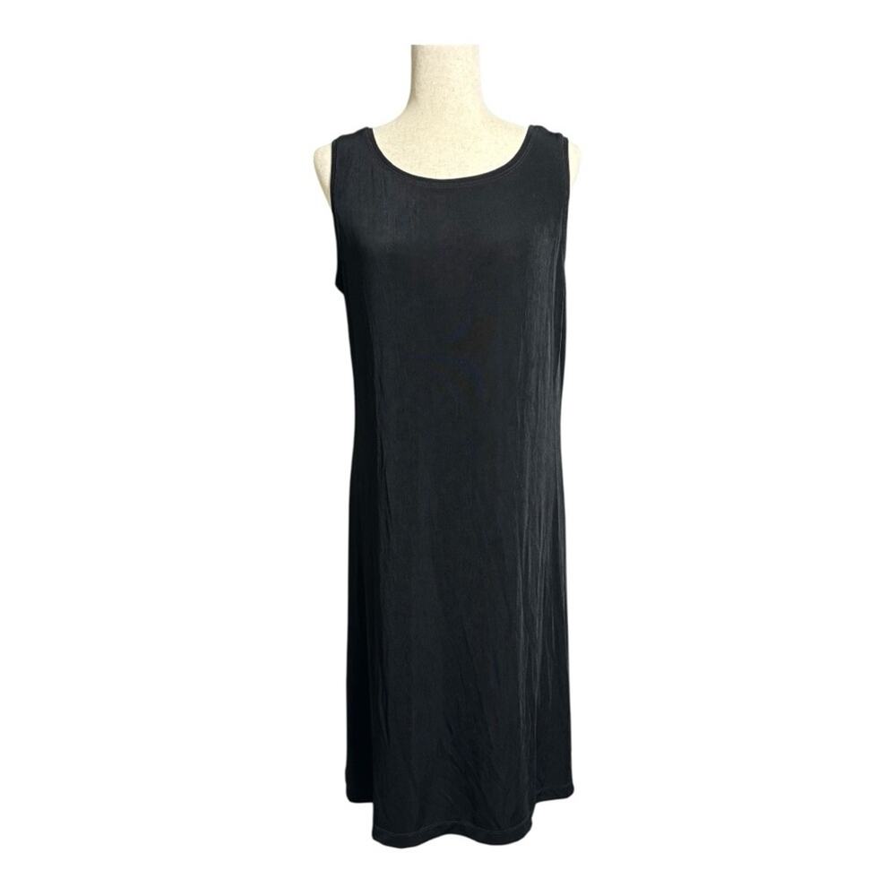 Chico's Travelers Black Stretchy Sleeveless Dress Size Large EE0589